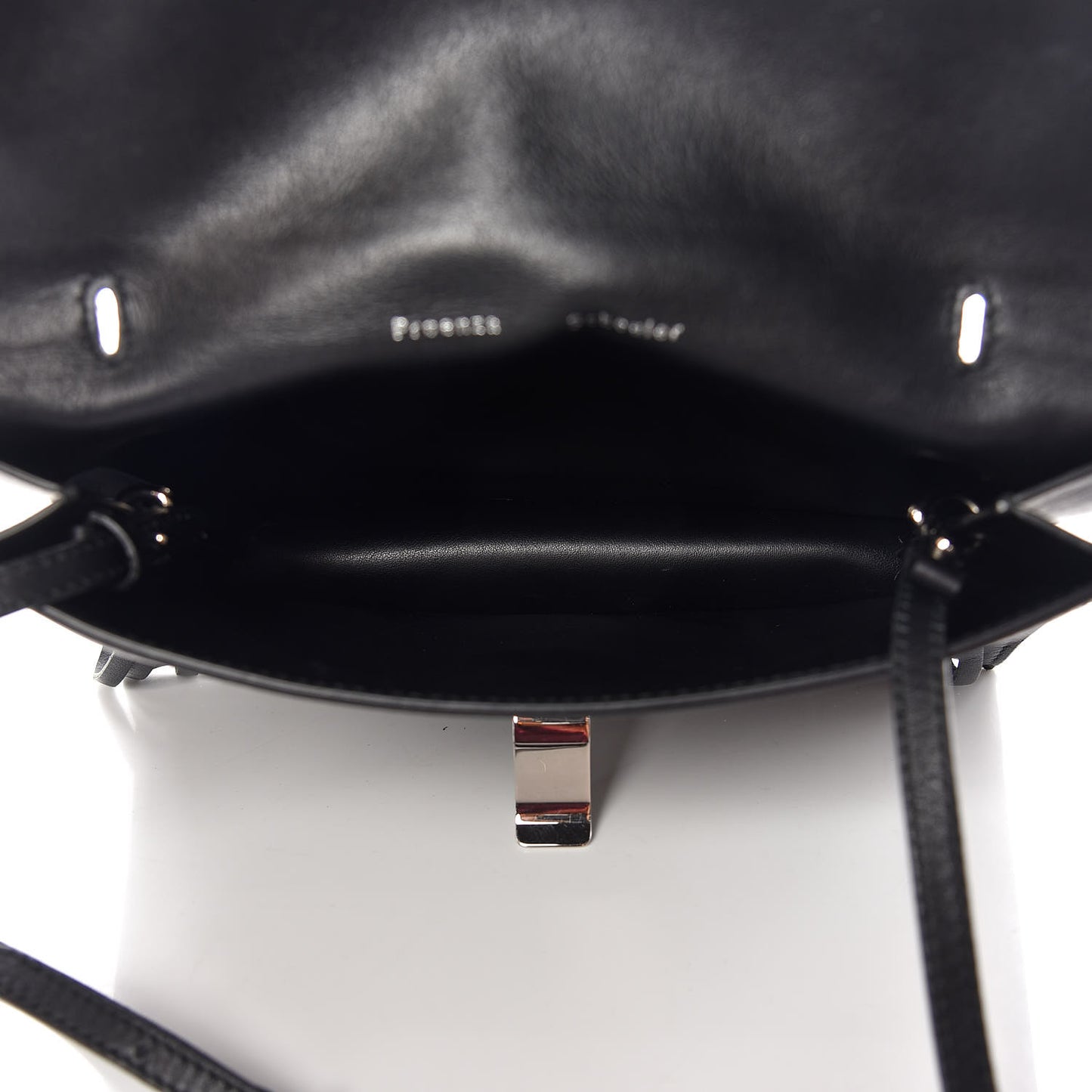 Calfskin Small Fringe Lunch Bag Black