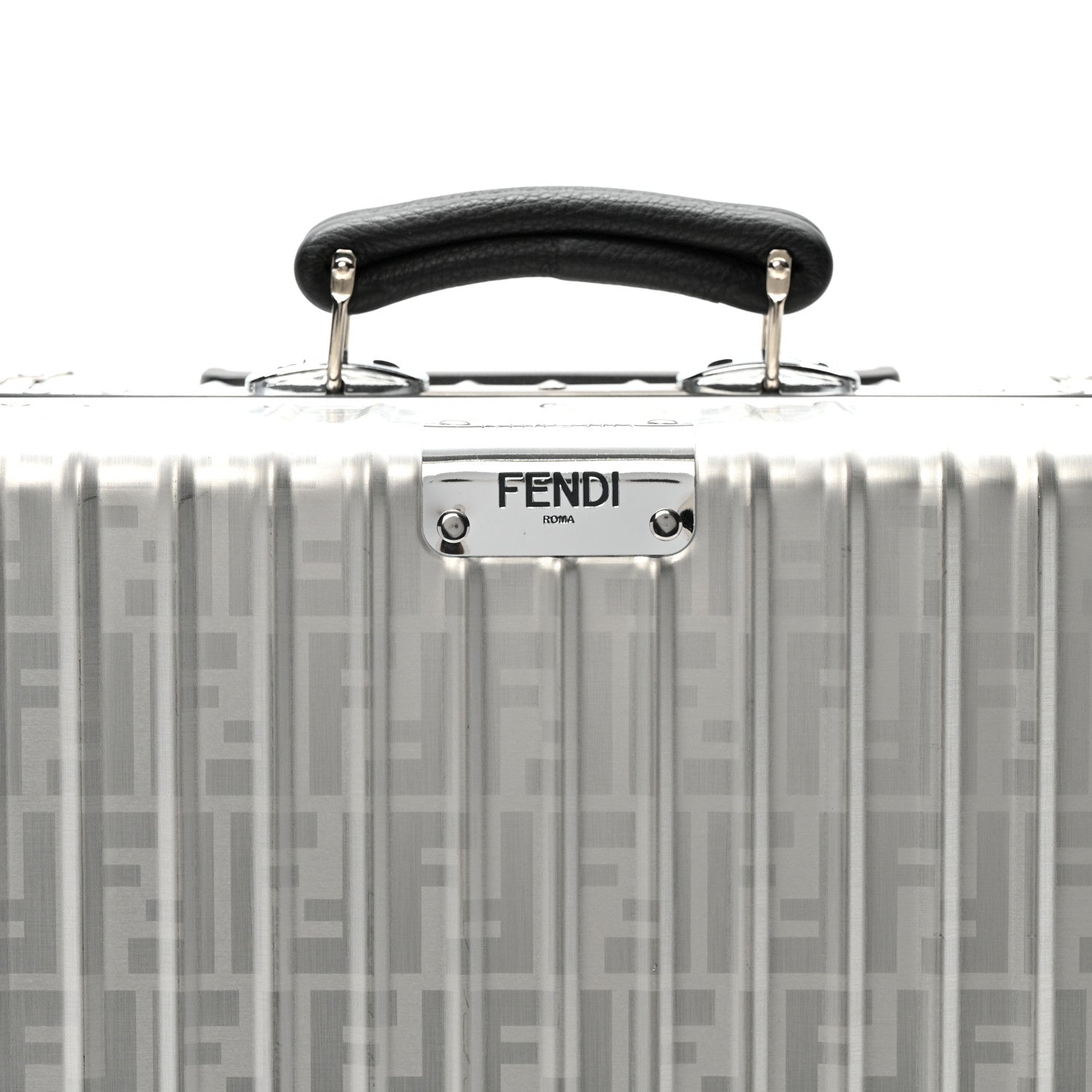 Fendi X RIMOWA Aluminum FF Print Roll Away Carry On Luggage Silver 6 of 13