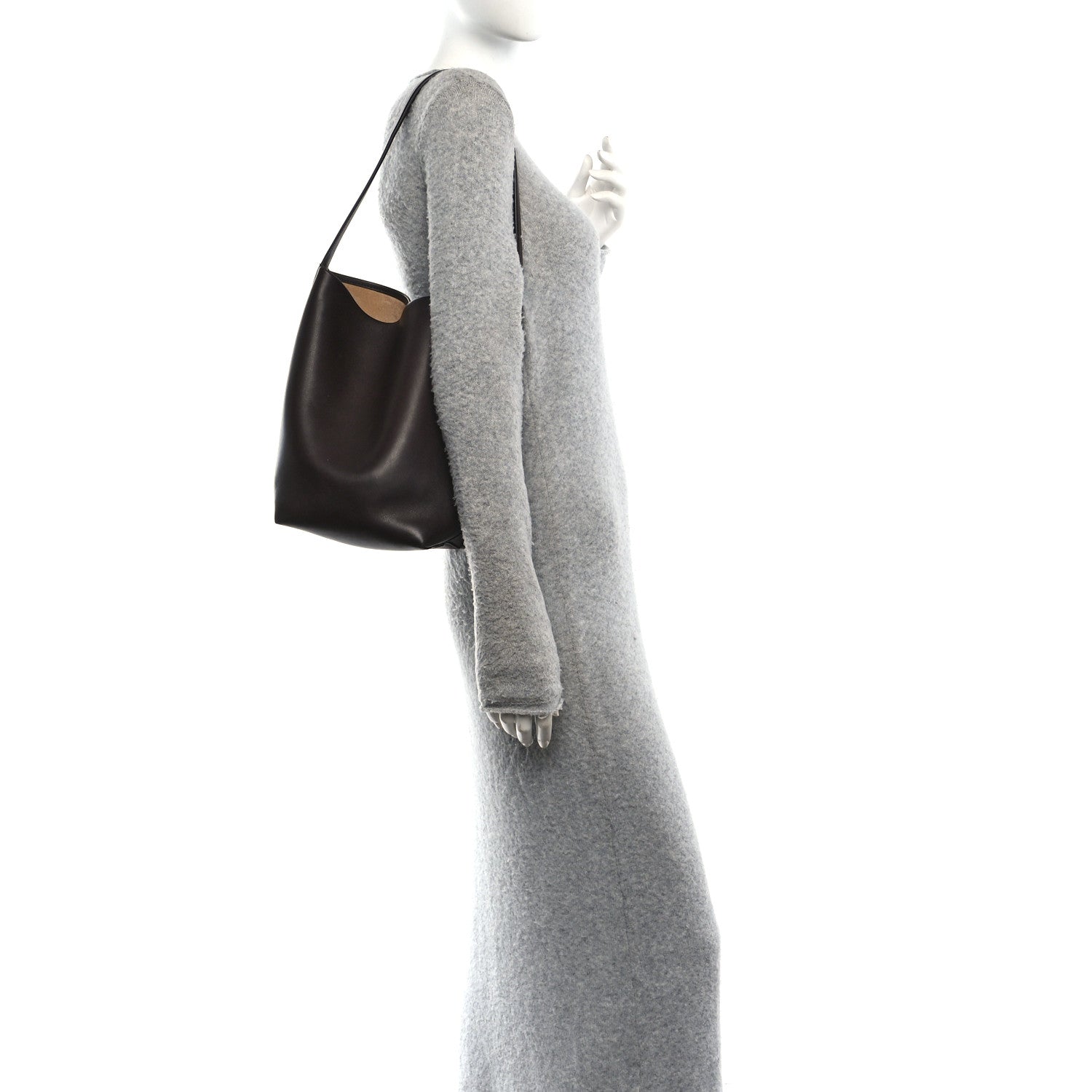 The Row Polished Saddle Calfskin Medium N/S Park Tote Acajou 2 of 9