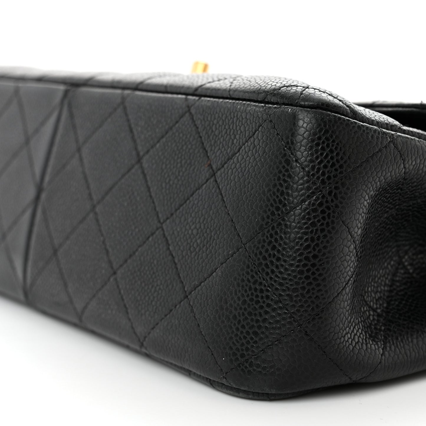 Caviar Quilted Jumbo Double Flap Black