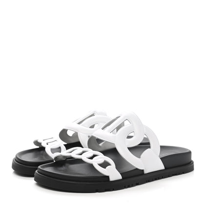 Hermes Nappa Extra Sandals 36.5 White 3 of 8