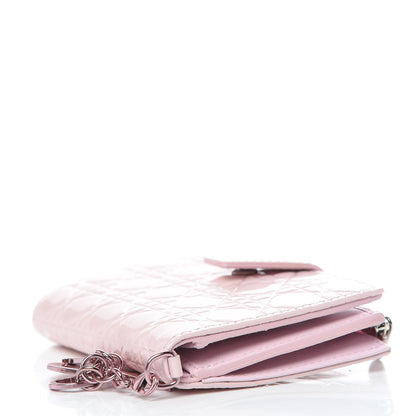 Christian Dior Patent Cannage Lady Dior Wallet Pink 4 of 7