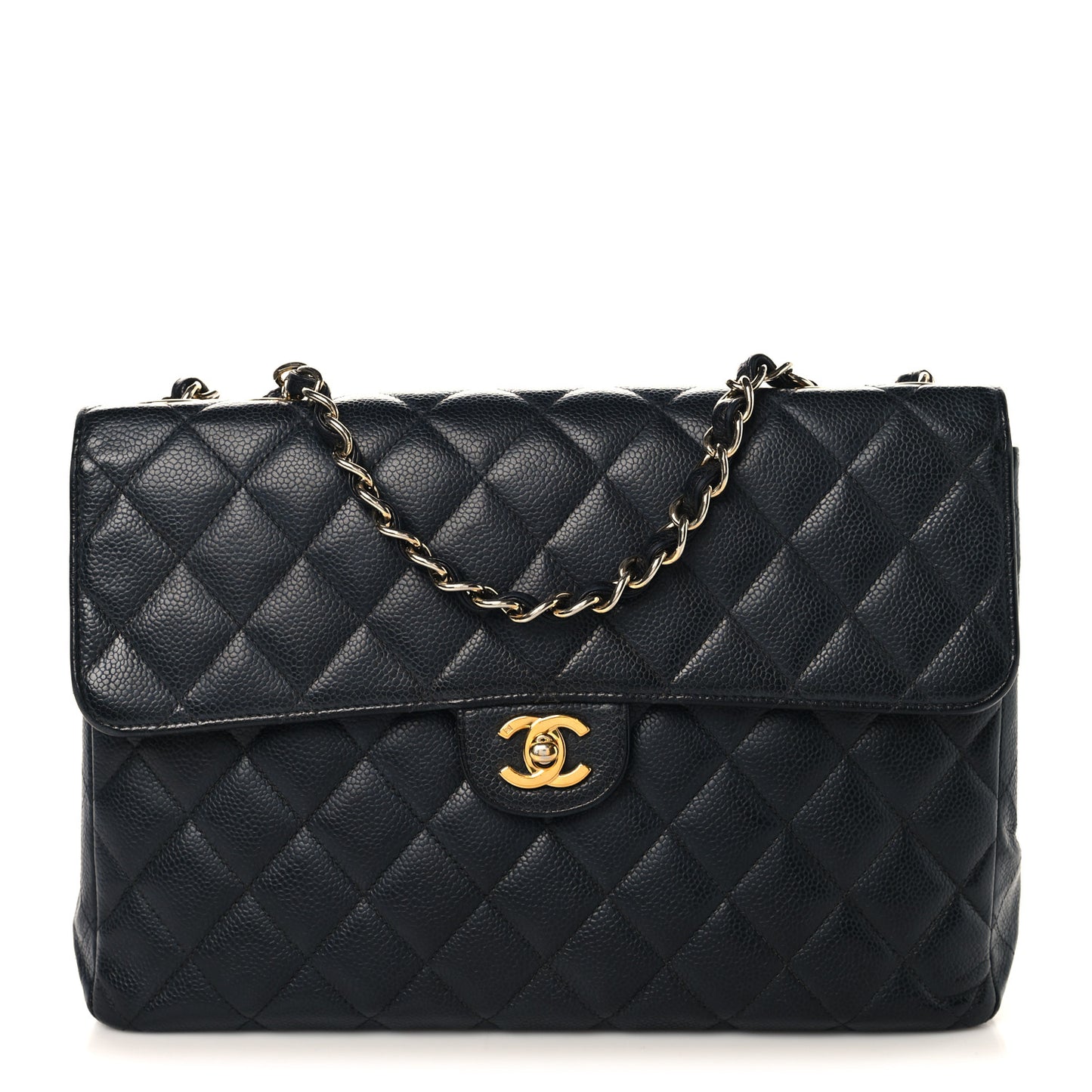 Caviar Jumbo Single Flap Black