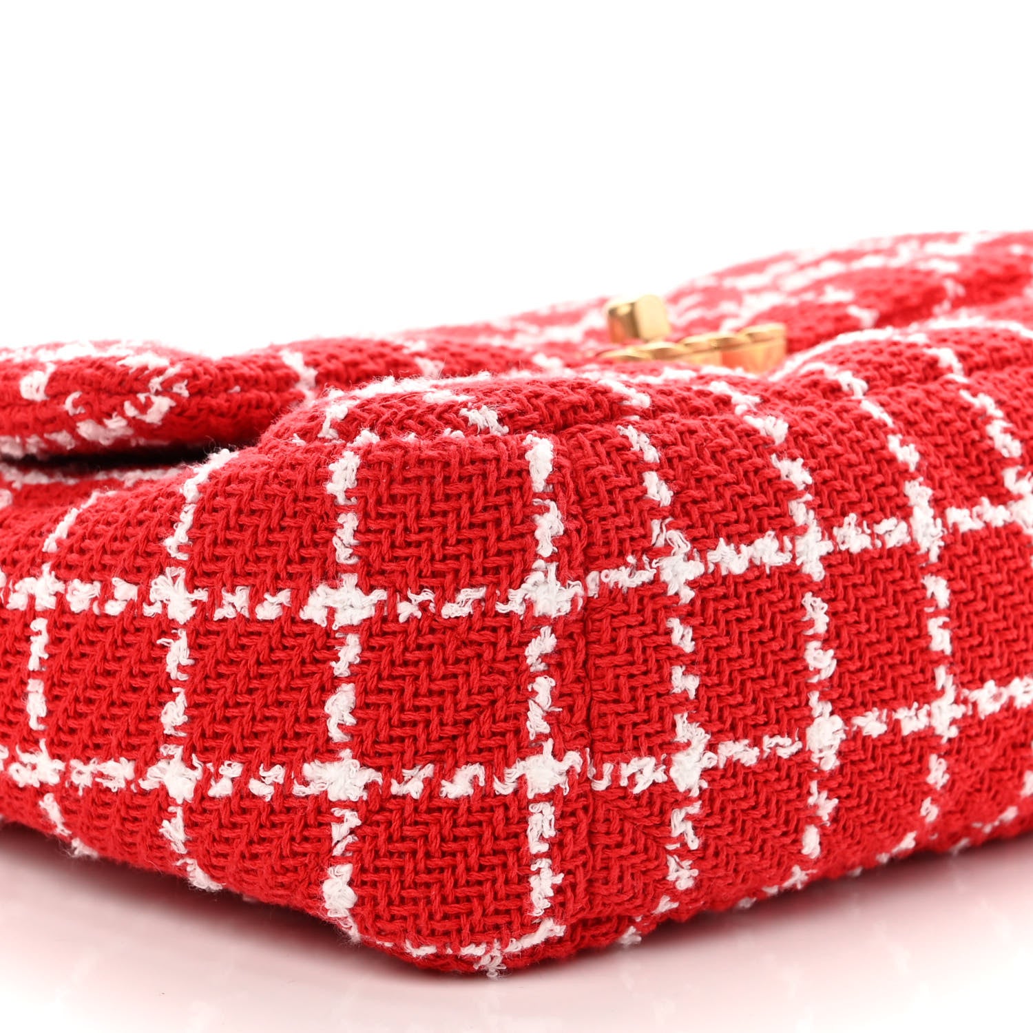 Chanel Tweed Quilted Medium Chanel 19 Flap Red White 8 of 10