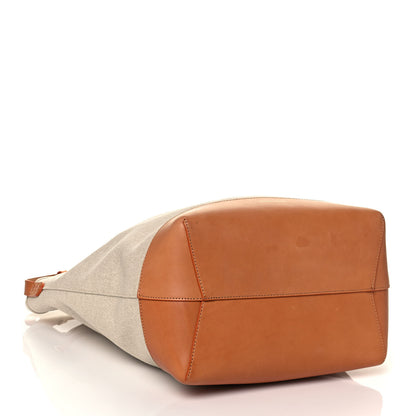 Mansur Gavriel Canvas Calfskin Bucket Bag Creme Cammello 3 of 14