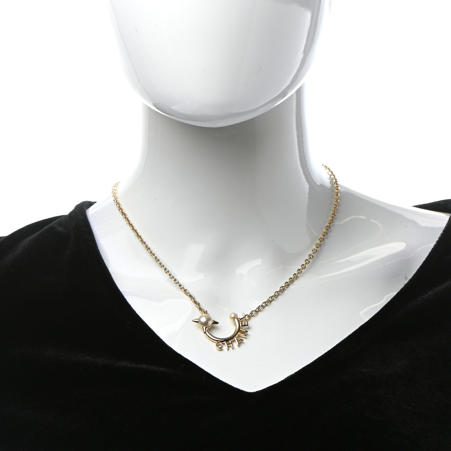 Pearl Logo Necklace Gold
