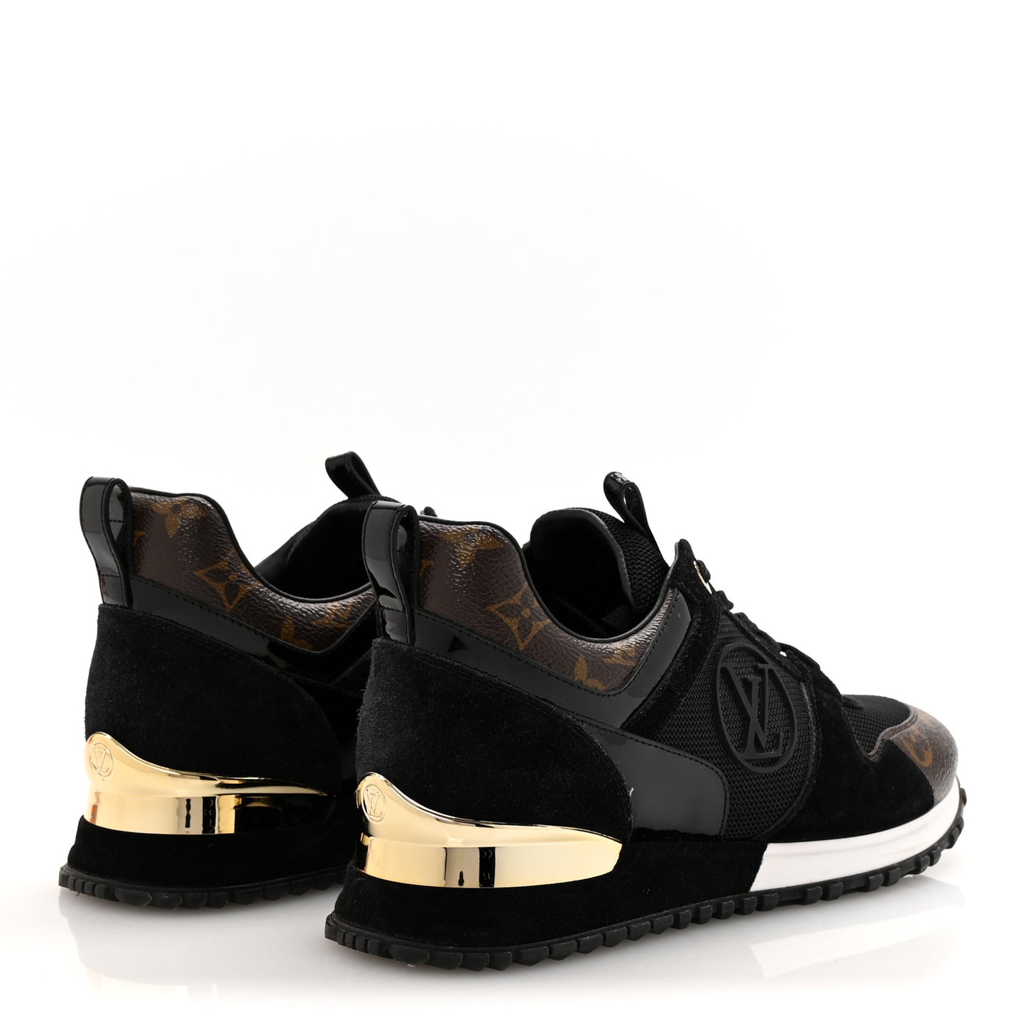 Suede Monogram Run Away Sneakers 39 Black