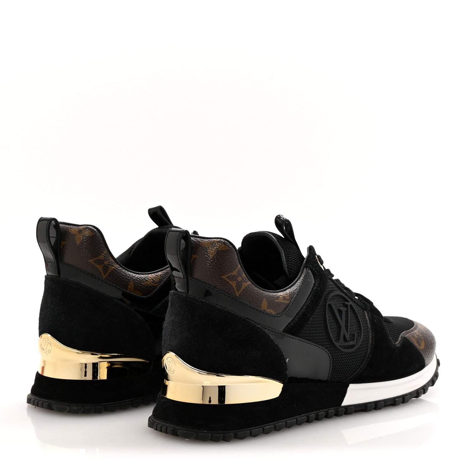 Louis Vuitton Suede Monogram Run Away Sneakers 39 Black 5 of 9