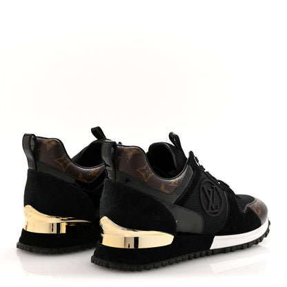 Louis Vuitton Suede Monogram Run Away Sneakers 39 Black 5 of 9