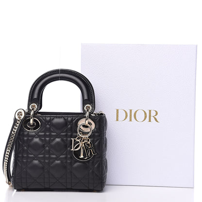 Christian Dior Lambskin Cannage Mini Lady Dior Black 12 of 12
