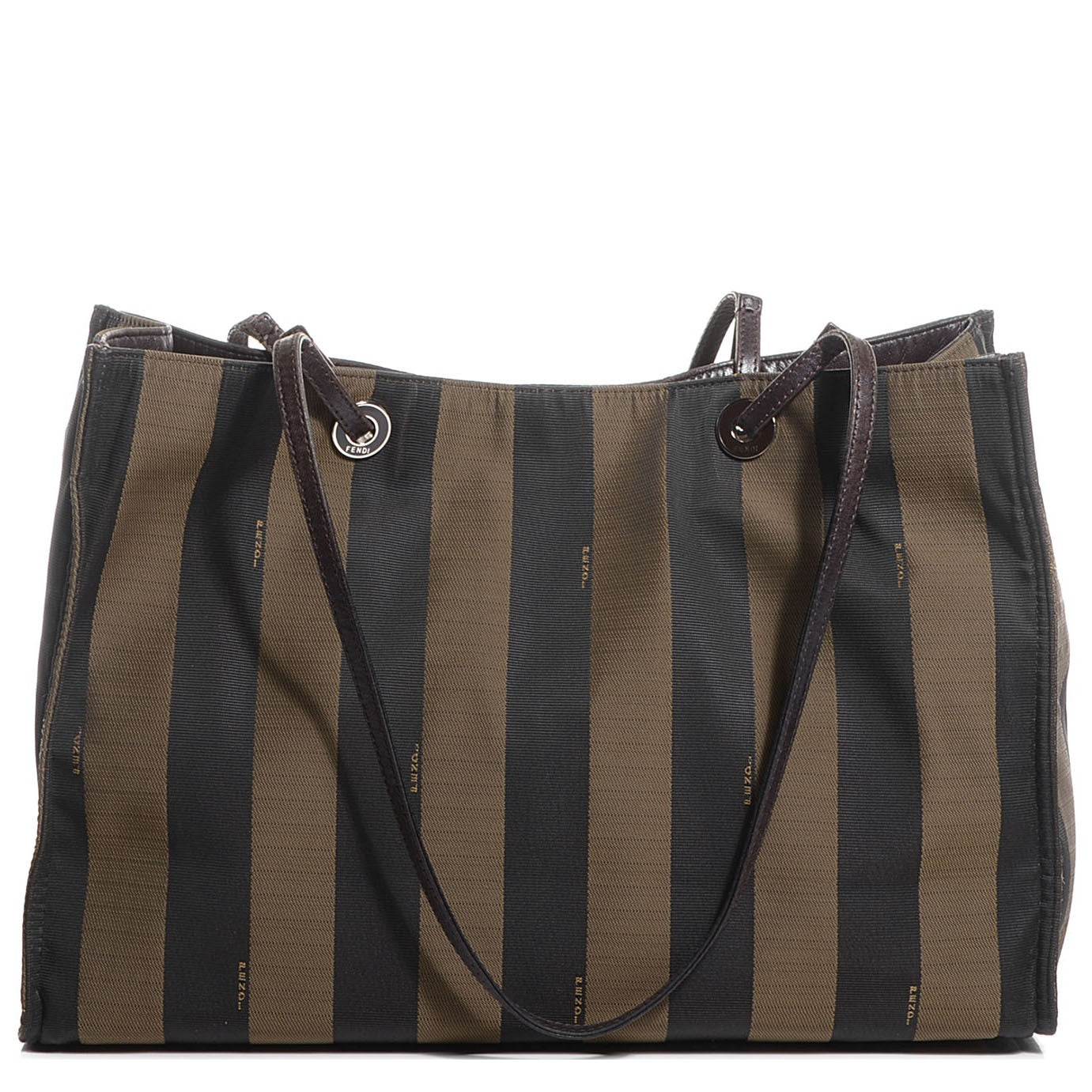 Fendi Vintage Pequin Tote Tobacco 1 of 7