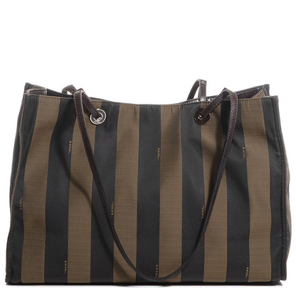 Fendi Vintage Pequin Tote Tobacco 1 of 7