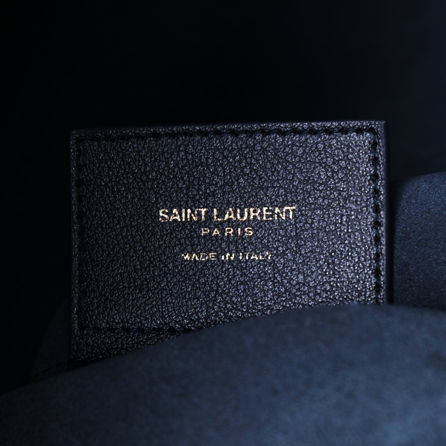 Saint Laurent Calfskin Large Shopping Tote Deep Marine 8 of 9
