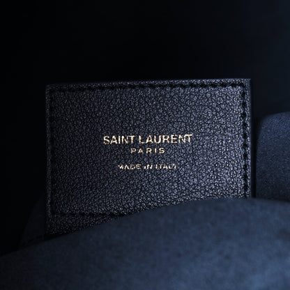 Saint Laurent Calfskin Large Shopping Tote Deep Marine 8 of 9