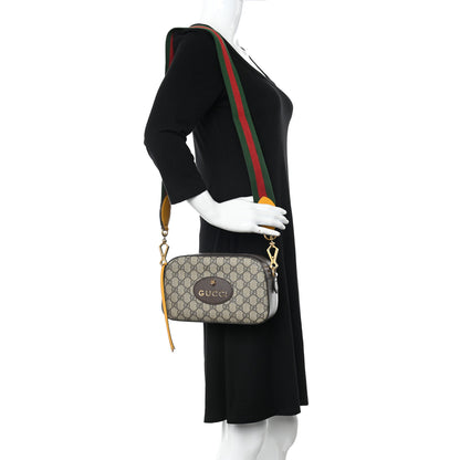 Gucci GG Supreme Monogram Web Neo Vintage Shoulder Bag Beige New Acero Crop 2 of 11