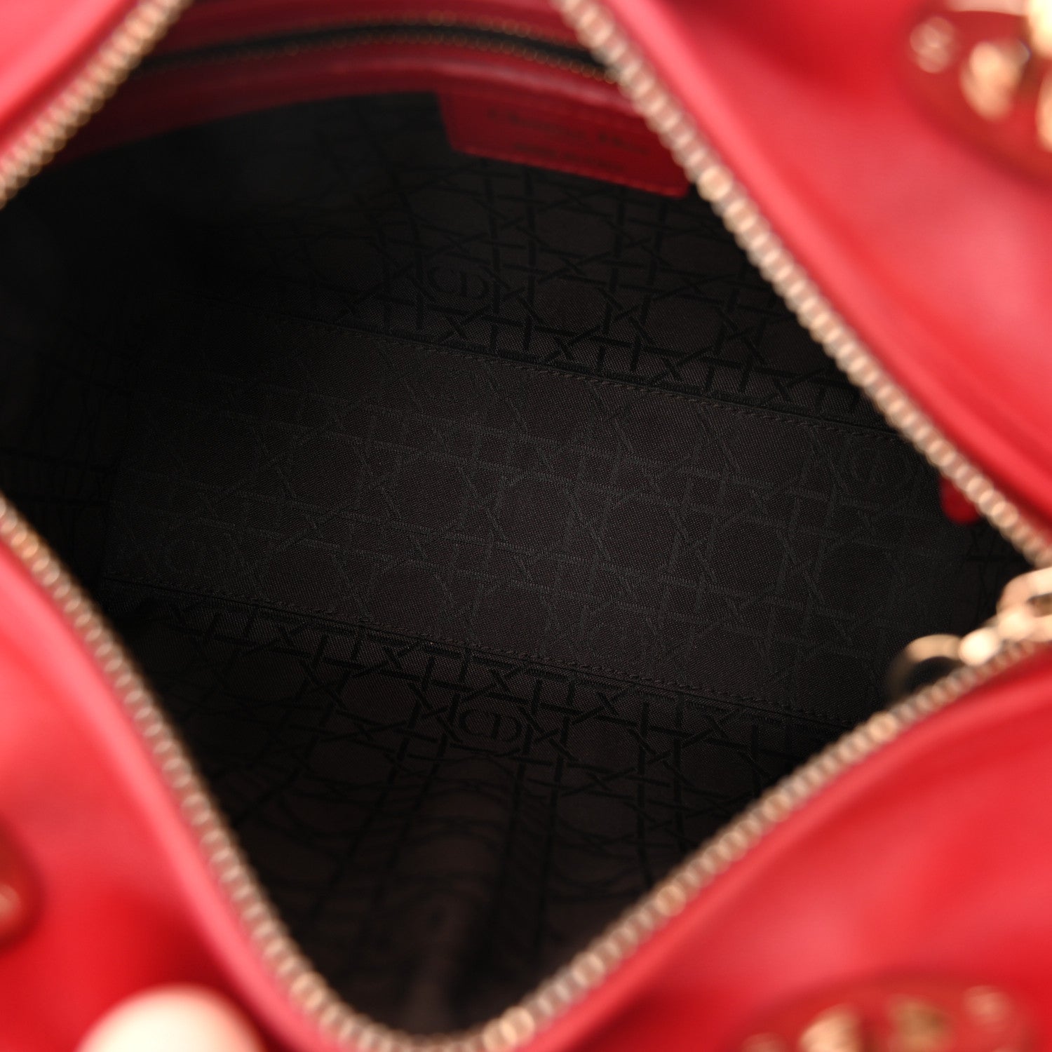 Christian Dior Lambskin Cannage Medium Lady Dior Red 5 of 10