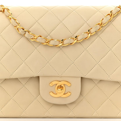 Chanel Lambskin Quilted Medium Double Flap Beige 8 of 10