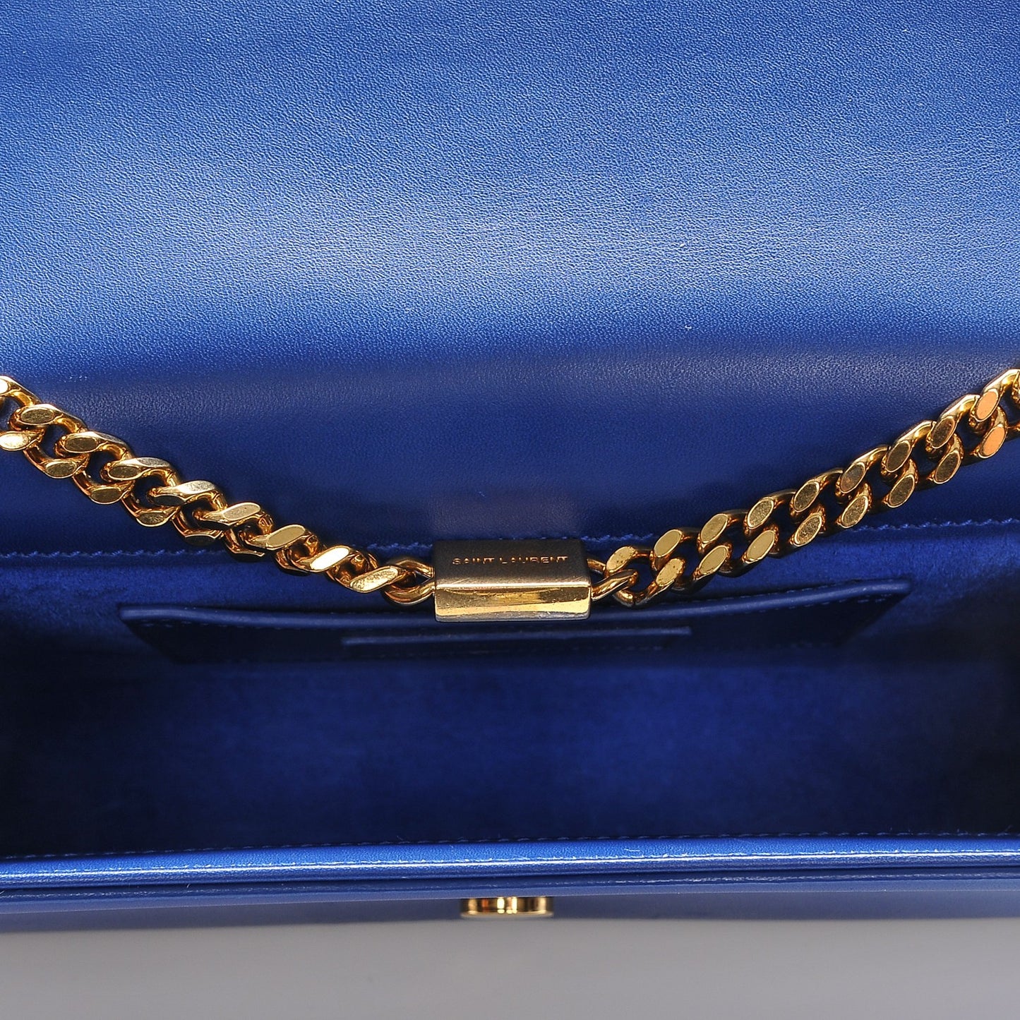 Smooth Calfskin Medium Classic Monogram Kate Tassel Satchel Royal Blue