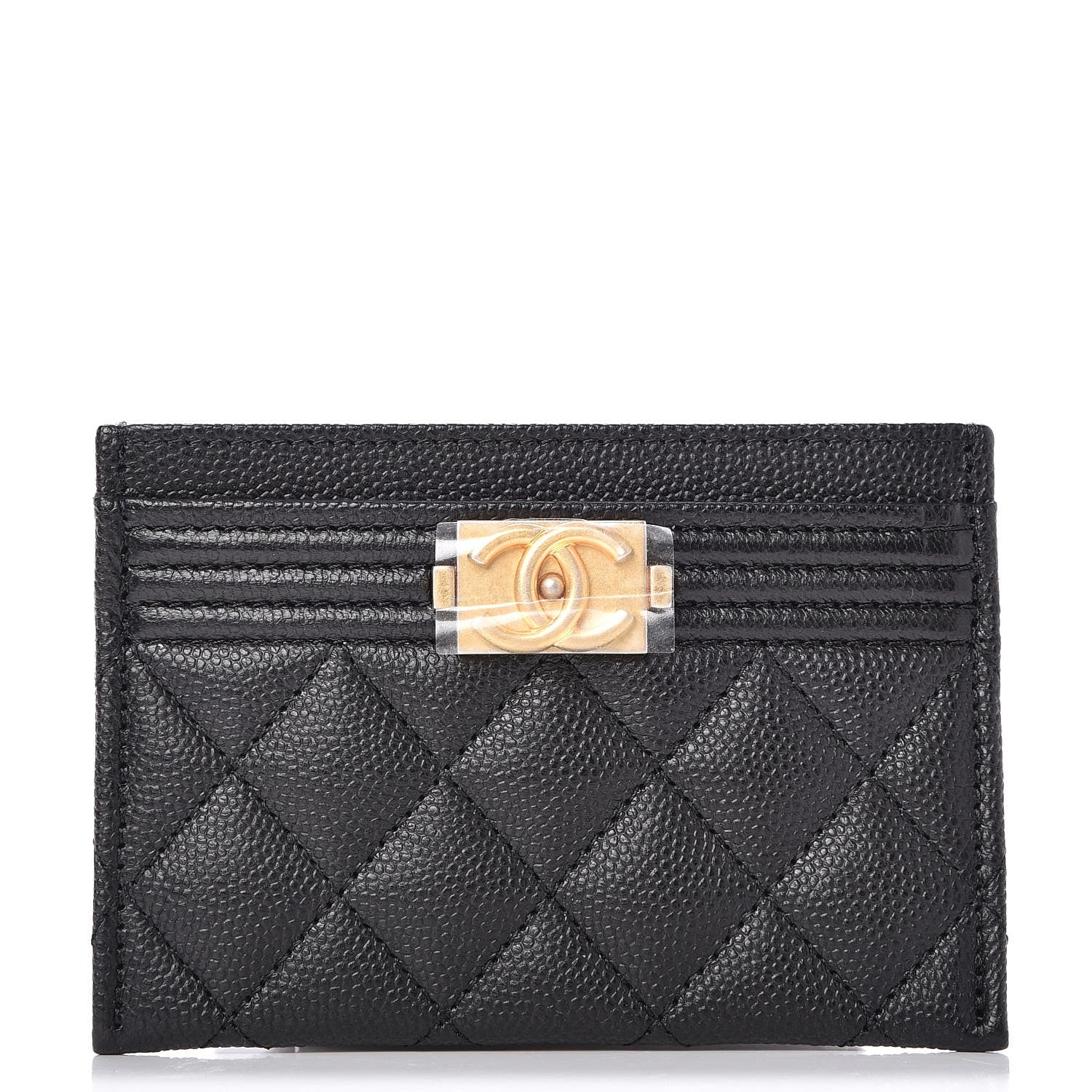 Chanel Caviar Quilted Boy Card Holder Black 1 of 9