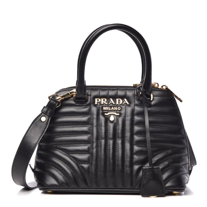 Prada Soft Calfskin Impunture Diagramme Promenade Tote Black 1 of 8