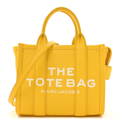 Marc Jacobs Grained Calfskin Mini The Tote Bag Yellow 1 of 11