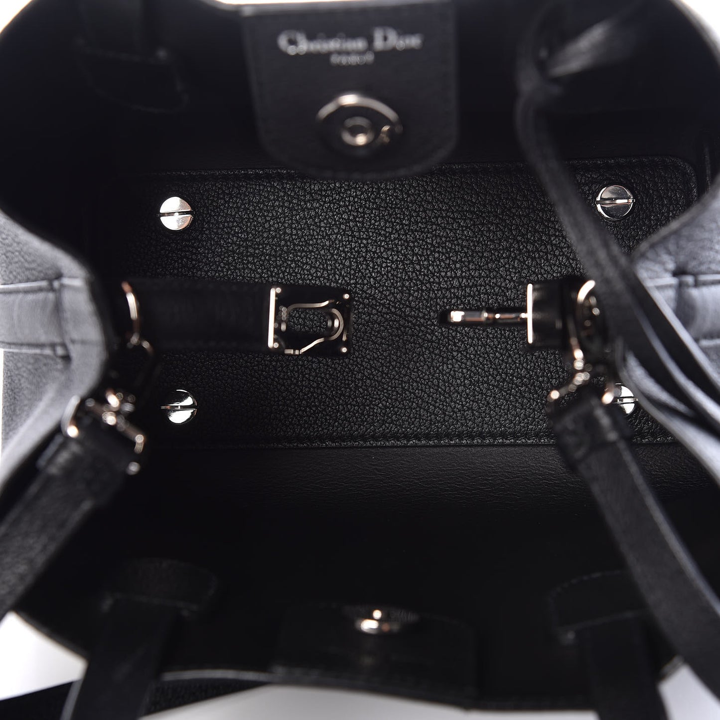Grained Calfskin Small Blossom Tote Black
