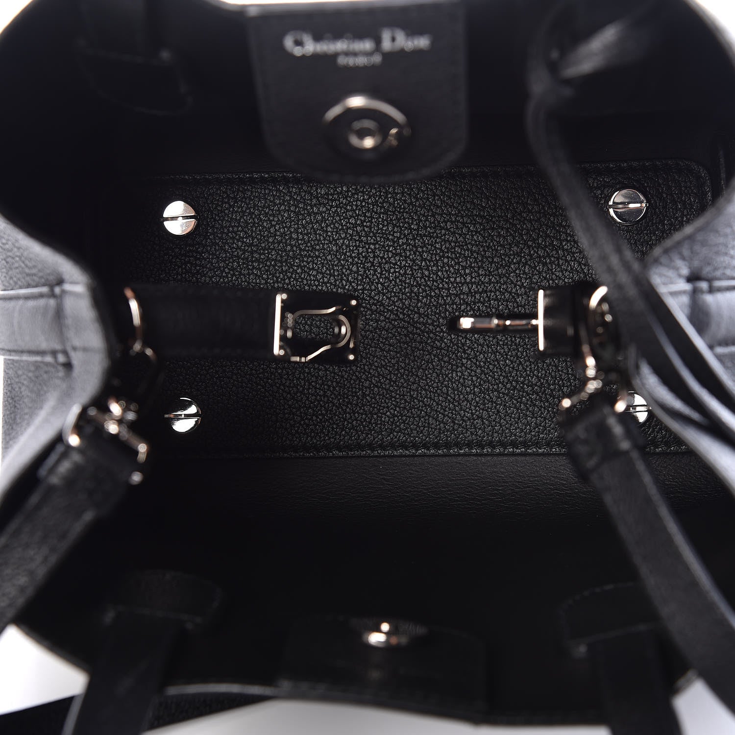 Christian Dior Grained Calfskin Small Blossom Tote Black 5 of 10