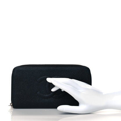 Chanel Caviar Large Timeless CC Zip Around Wallet Black 2 of 9