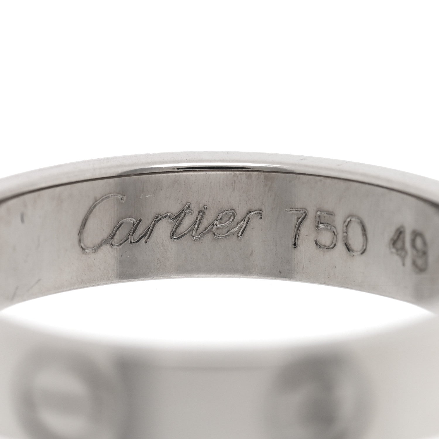Cartier 18K White Gold 3.5mm LOVE Wedding Band Ring 49 5 4 of 4