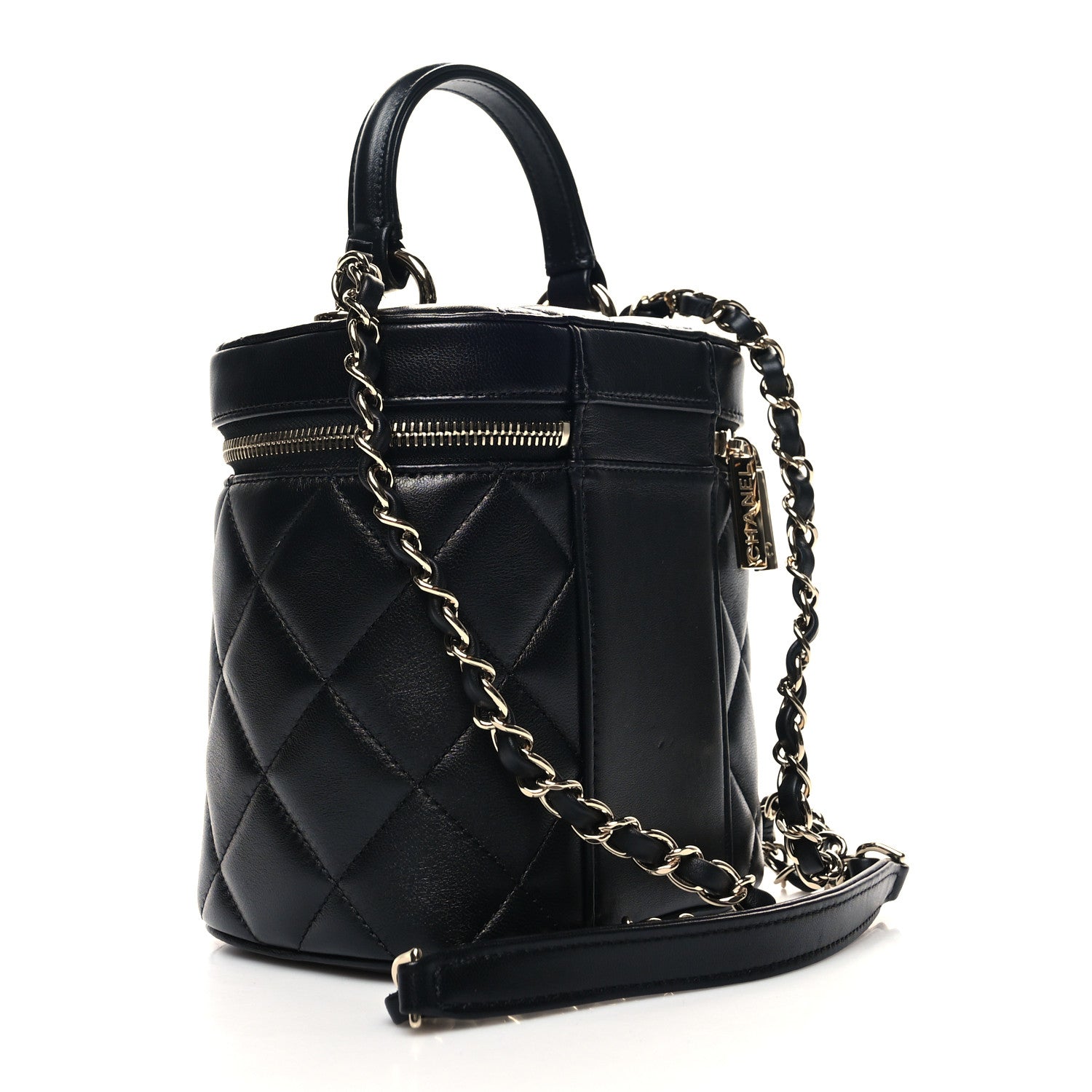 Chanel Lambskin Quilted Trendy Vanity Case Black 3 of 10