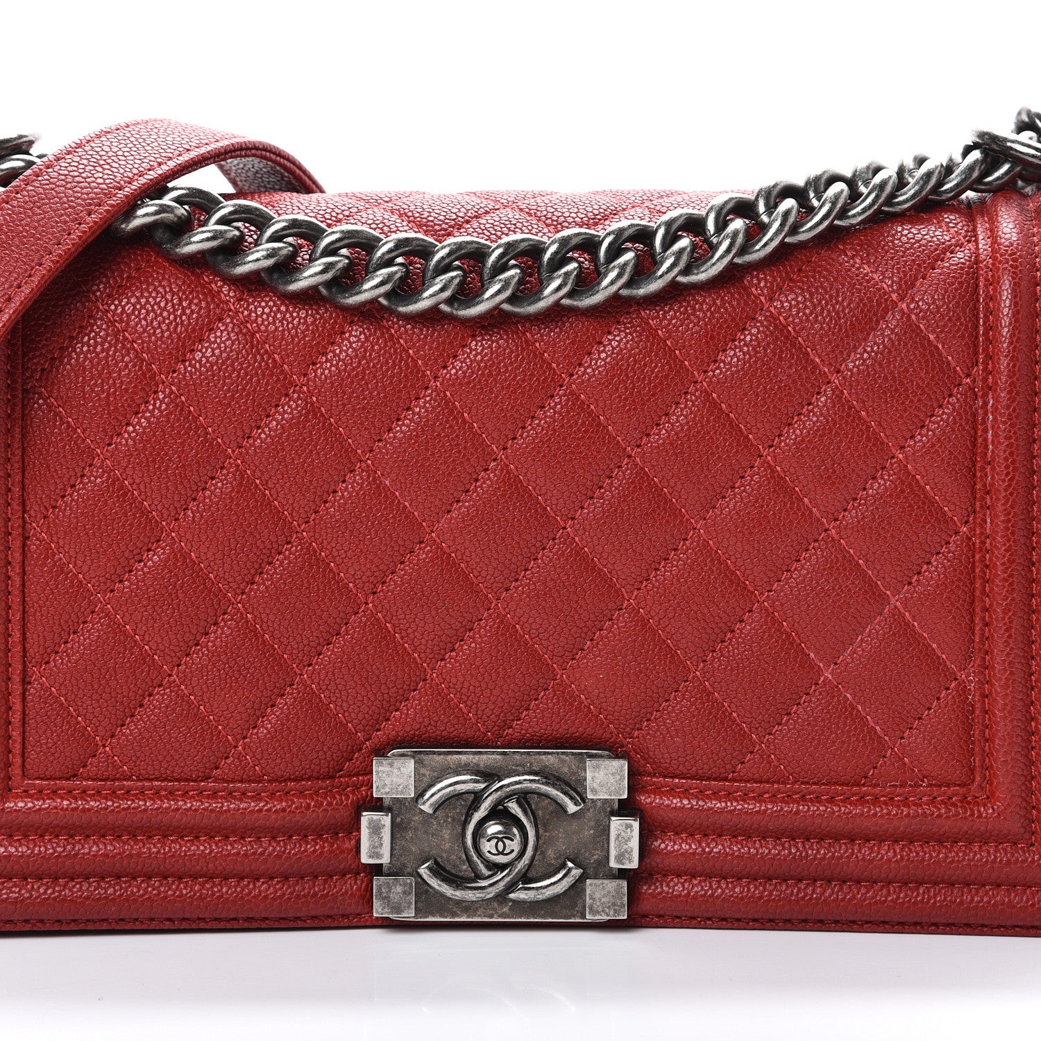 Chanel Caviar Quilted Medium Boy Flap Red 7 of 14