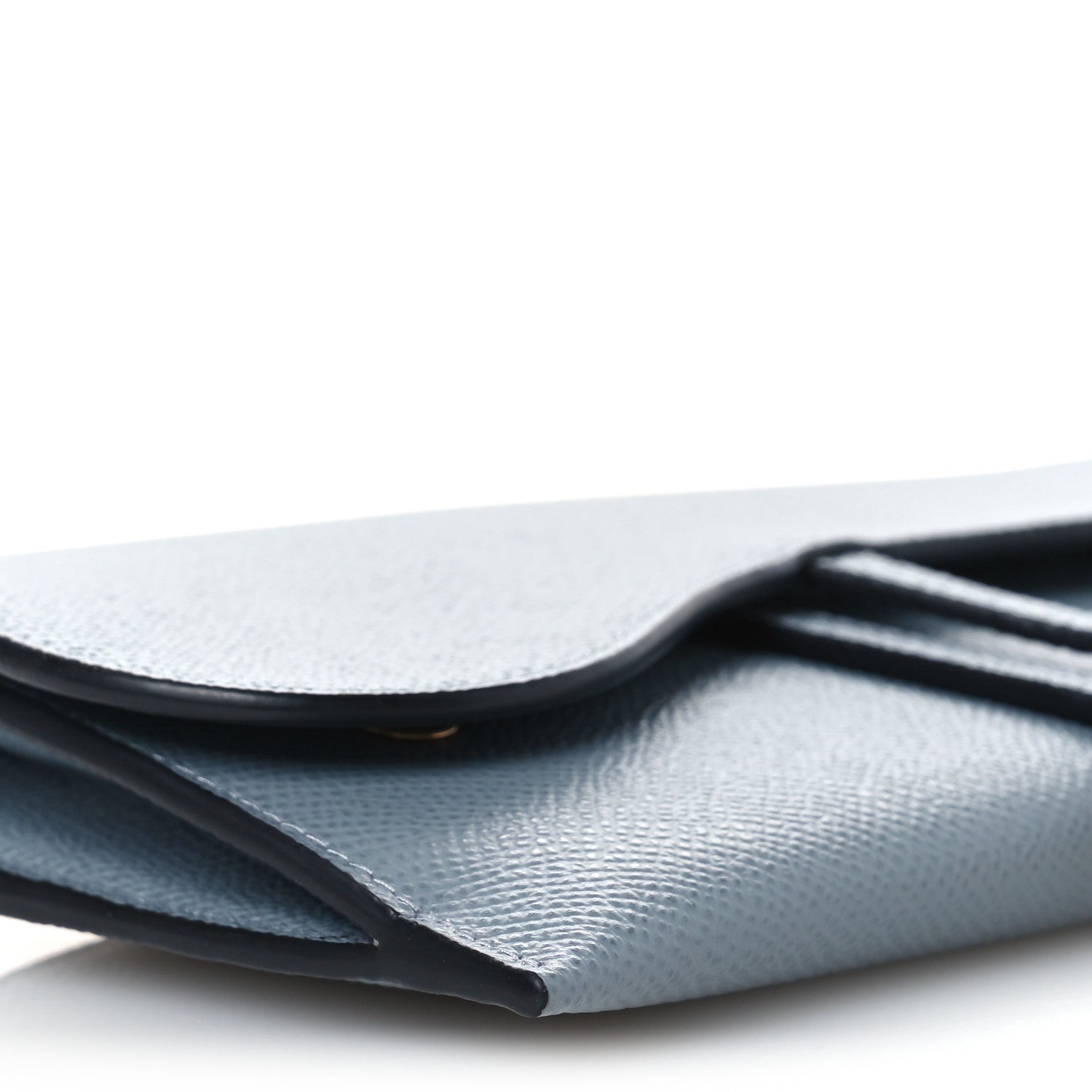 Christian Dior Grained Calfskin Saddle Chain Wallet Pouch Cloud Blue 10 of 13