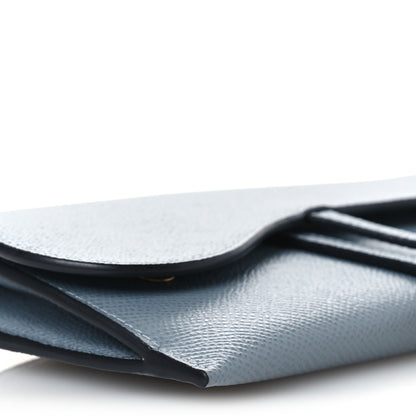 Christian Dior Grained Calfskin Saddle Chain Wallet Pouch Cloud Blue 10 of 13