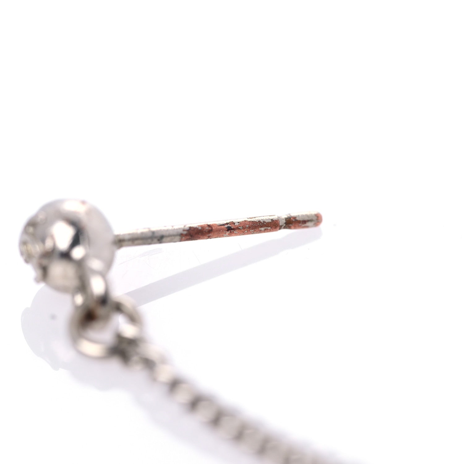 Chanel Baguette Crystal CC Drop Earrings Silver 5 of 6