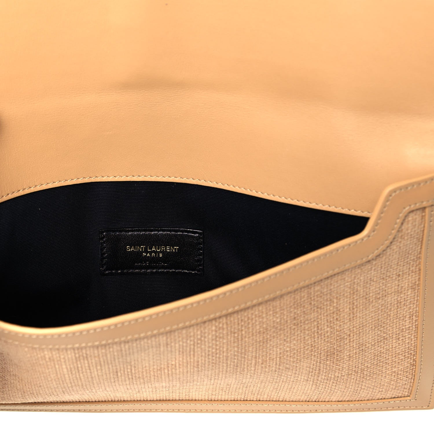 Saint Laurent Micro Raffia Uptown Pouch Natural Hay Blush 6 of 9