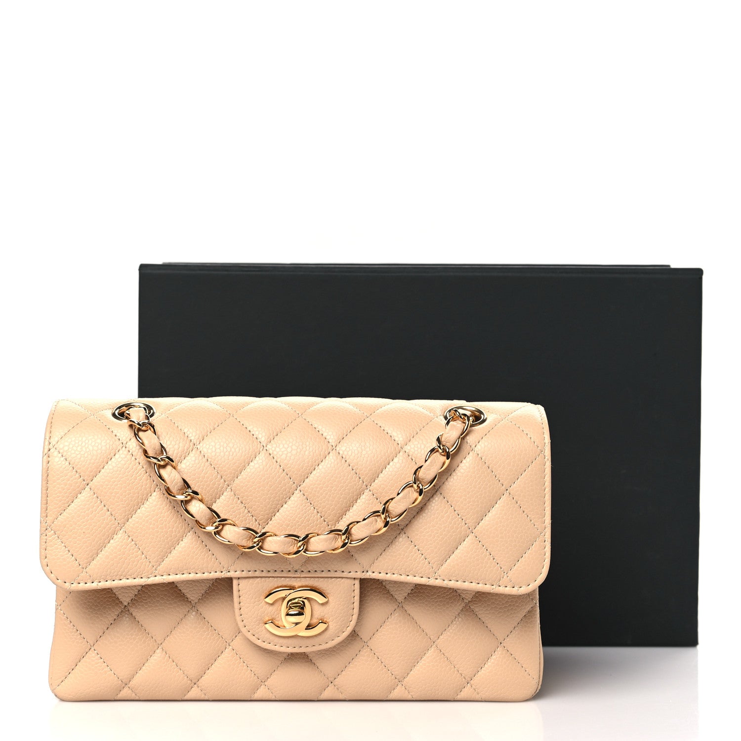Chanel Caviar Quilted Small Double Flap Beige 11 of 11
