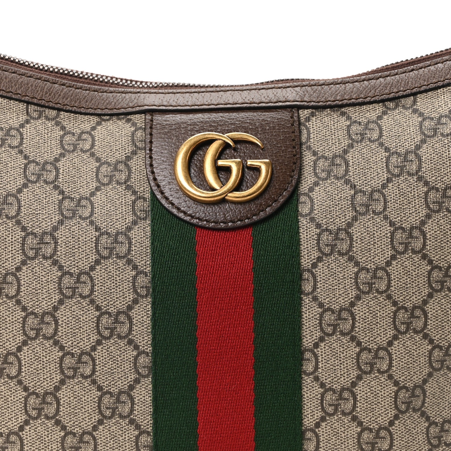 Gucci GG Supreme Monogram Web Small Ophidia Half Moon Hobo Brown 8 of 10