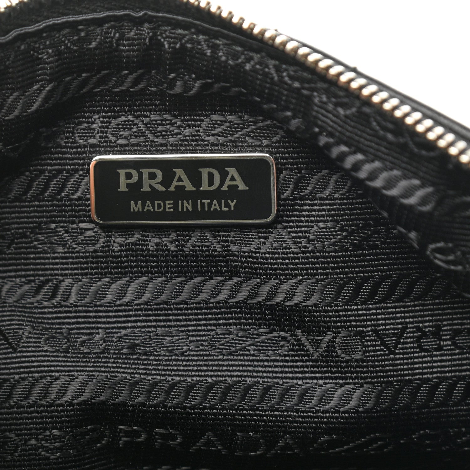 Prada Soft Calfskin Diagramme Wristlet Pouch Bag Black 6 of 7