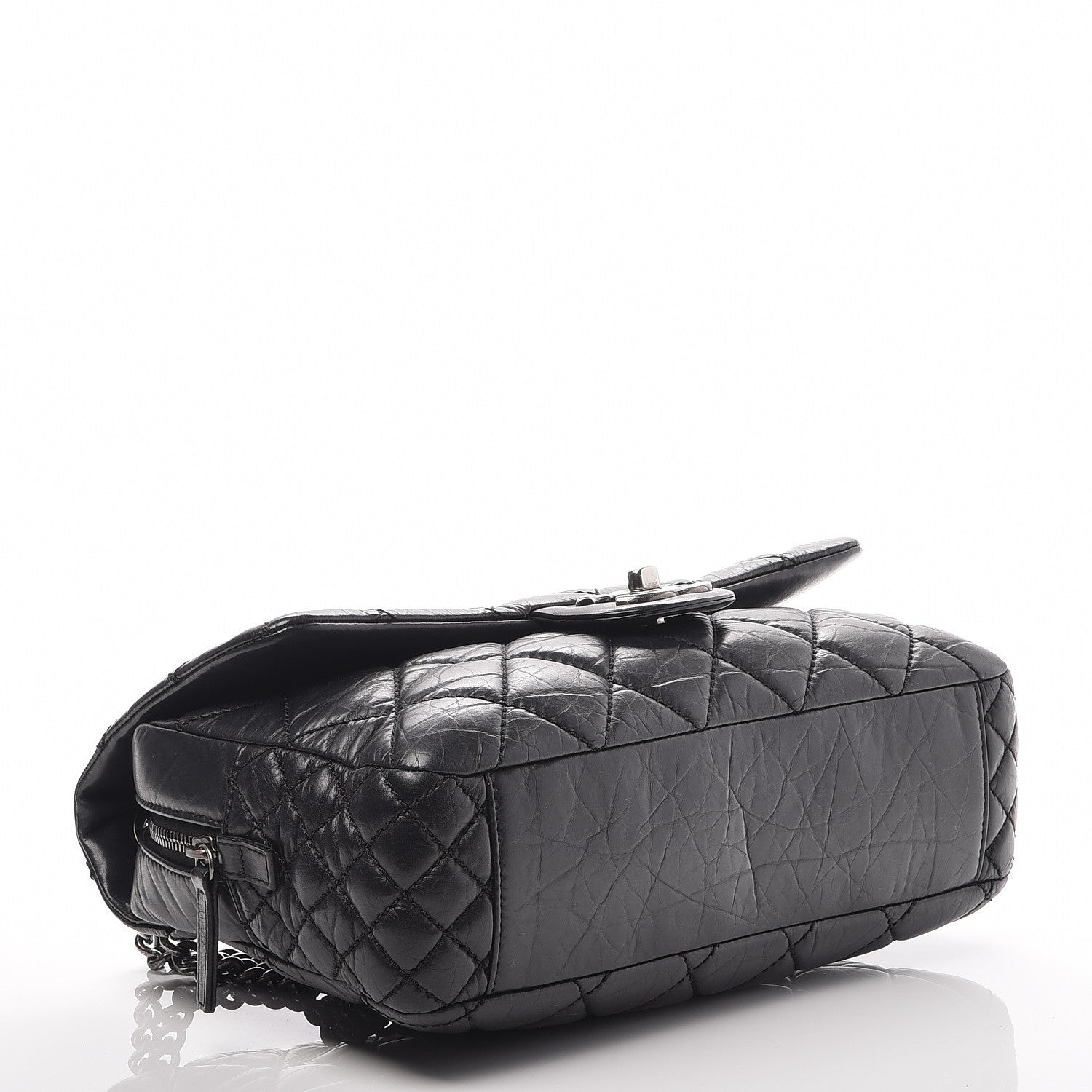 Chanel Aged Calfskin Jumbo New Portobello Flap Black 4 of 8
