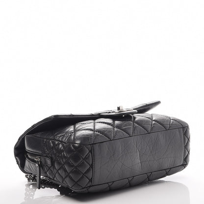 Chanel Aged Calfskin Jumbo New Portobello Flap Black 4 of 8