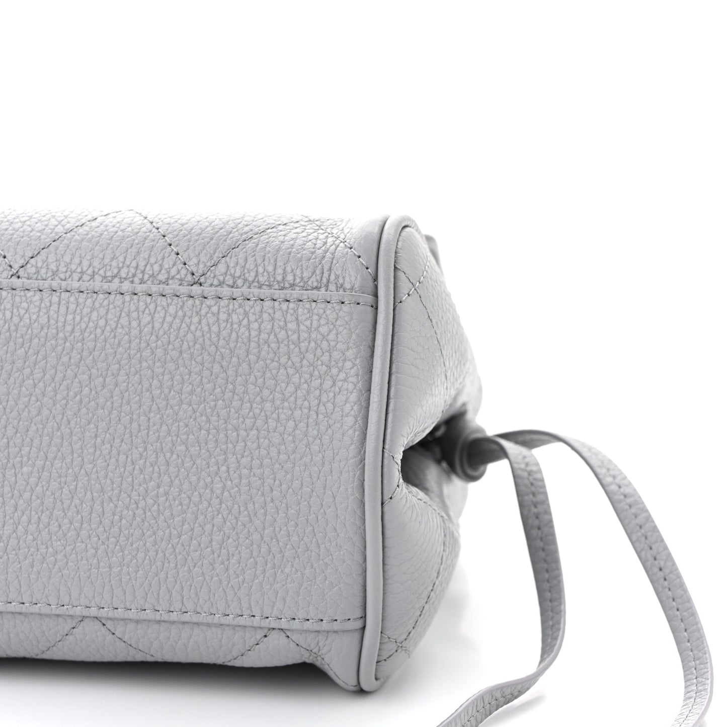 Grained Calfskin Stitched Urban Essentials Small Shopping Bag Grey