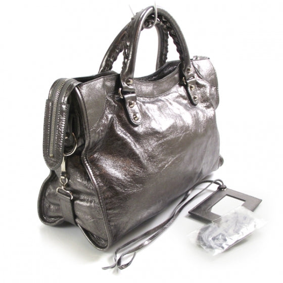 Balenciaga Agneau City Metallic Pewter 2 of 13