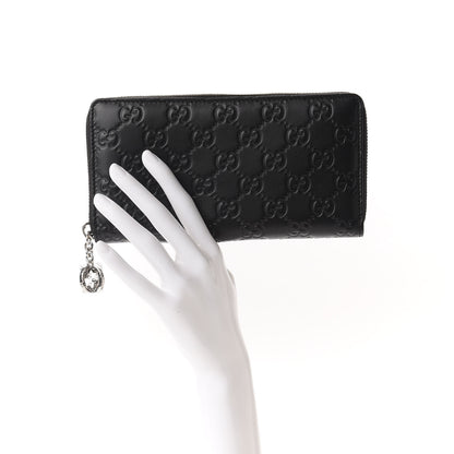 Gucci Guccissima Large Twins Zip Around Wallet Black 2 of 7