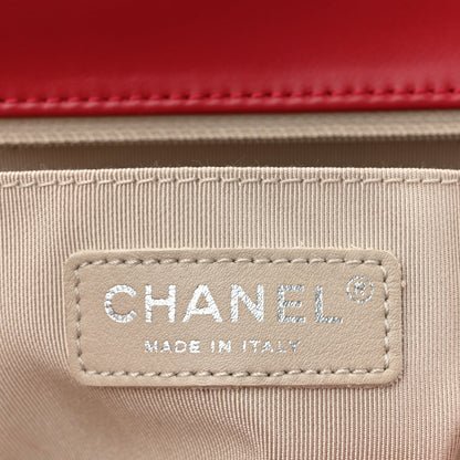 Chanel Lambskin Perforated Jumbo Punch Flap Dark Pink 5 of 9