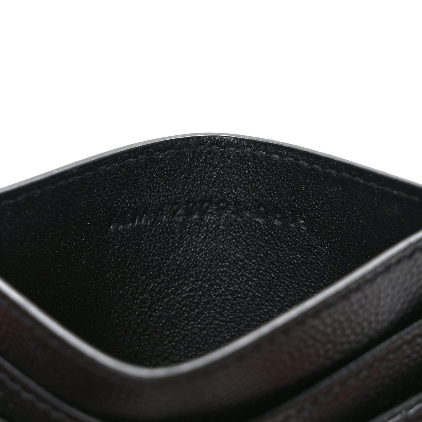 Grain De Poudre Matelasse Chevron Monogram Credit Card Case Black