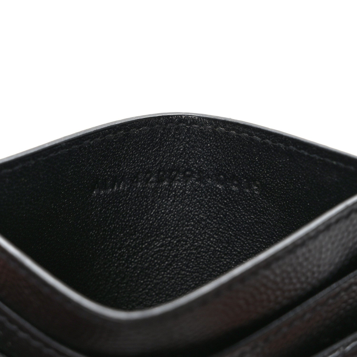 Saint Laurent Grain De Poudre Matelasse Chevron Monogram Credit Card Case Black 7 of 7