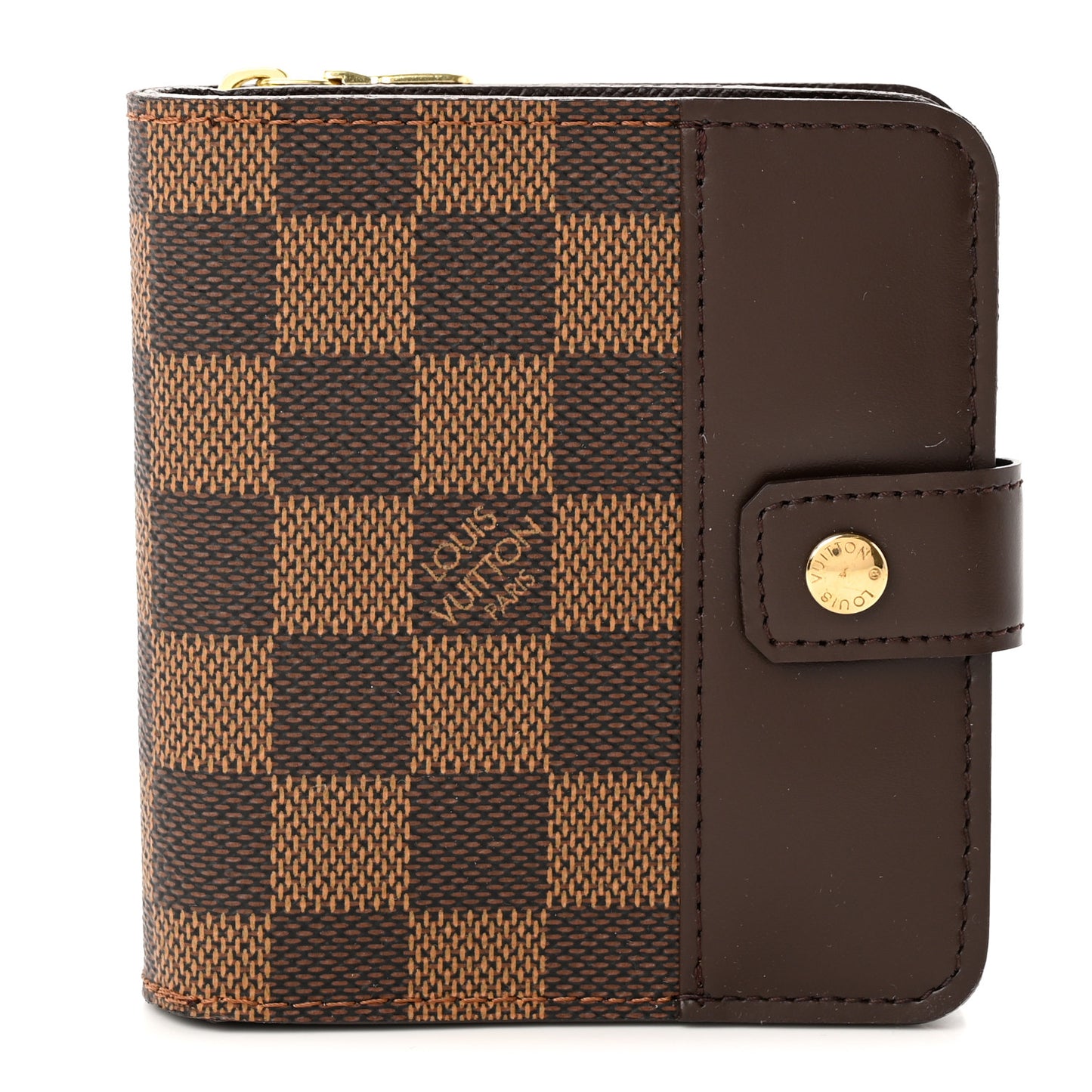 Damier Ebene Zippe Zipped Compact Wallet