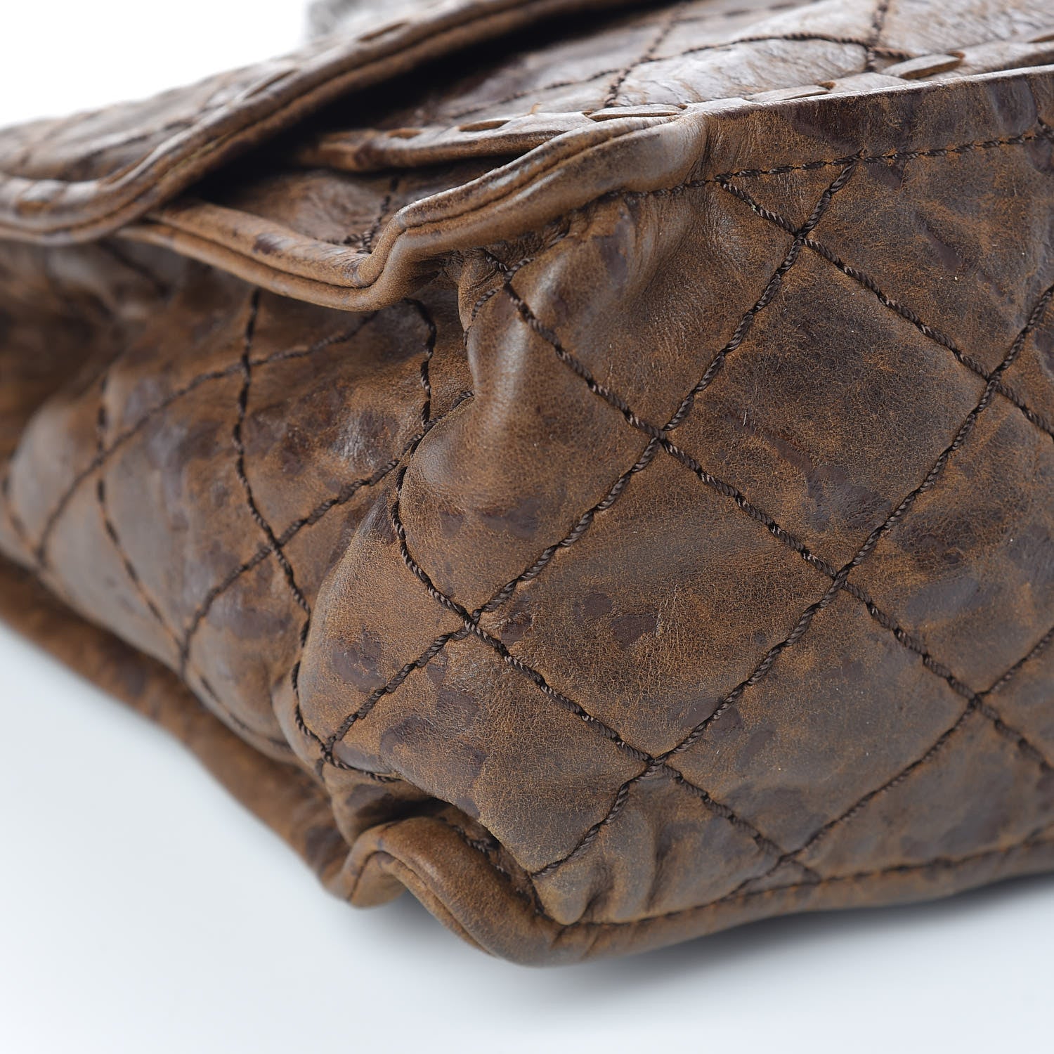 Chanel Aged Crumpled Calfskin Small Vintage Flap Brown 9 of 10