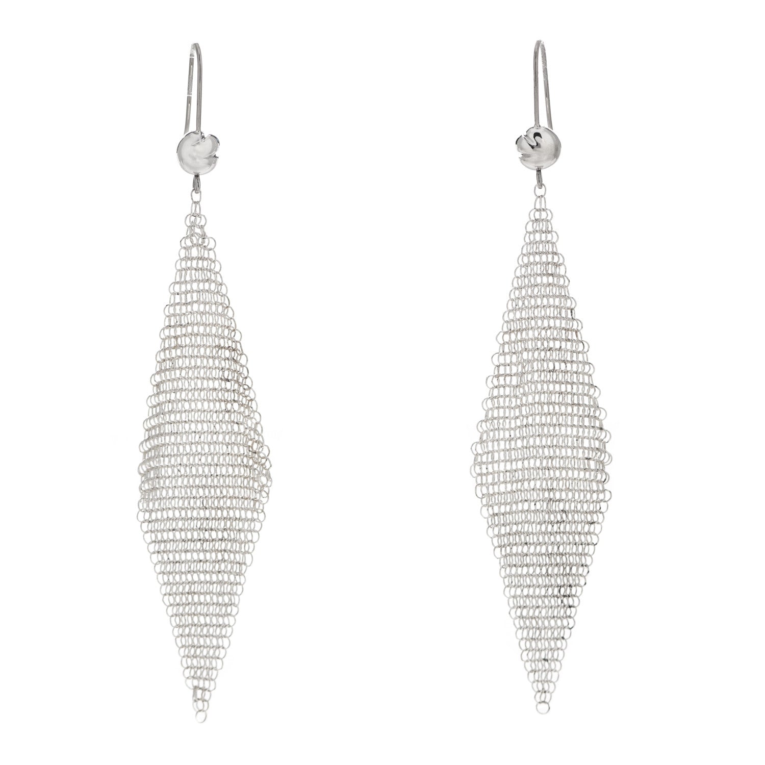 Tiffany Sterling Silver Elsa Peretti Mesh Earrings 1 of 5