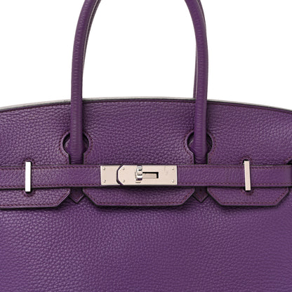 Hermes Taurillon Clemence Birkin 30 Ultraviolet 20 of 40